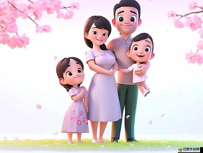 一家四口：父母兒女共享天倫之樂